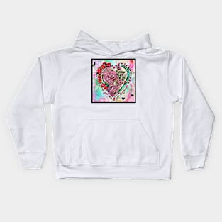 Framed with roses heart Kids Hoodie